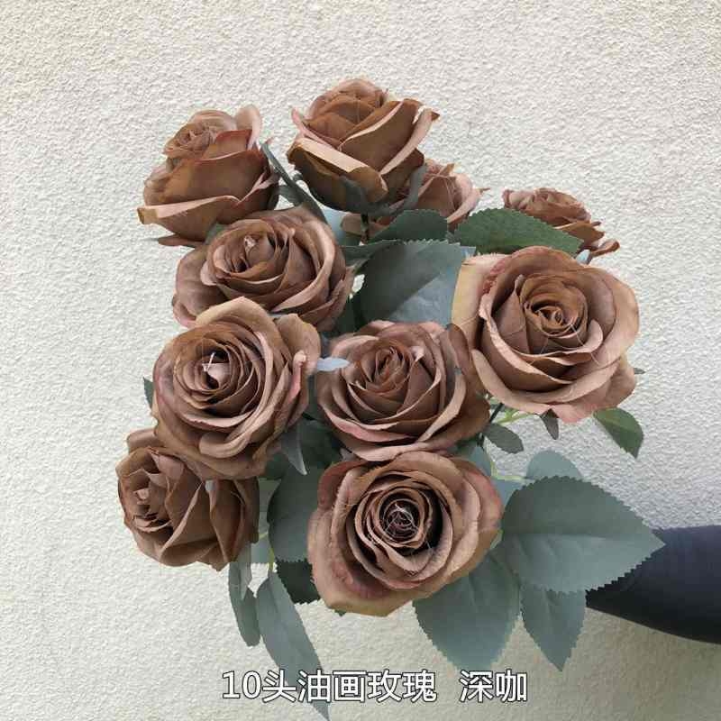 Artificial roses with ten flower heads
