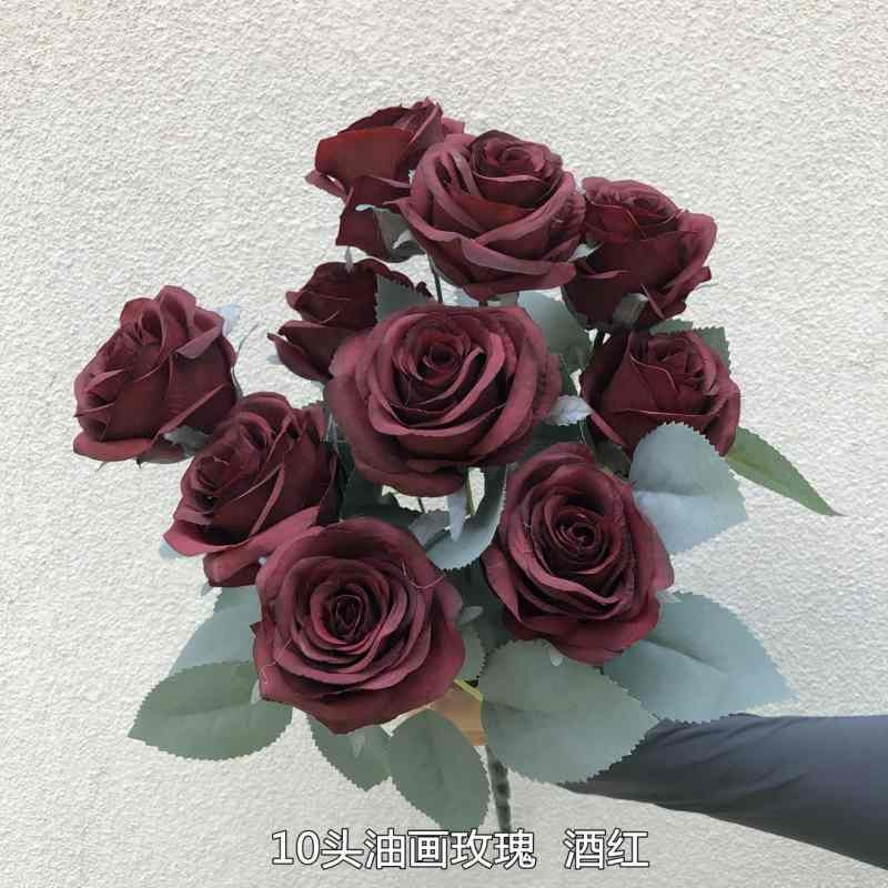 Artificial roses with ten flower heads