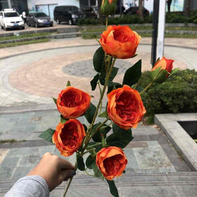 Artificial roses with seven flower heads