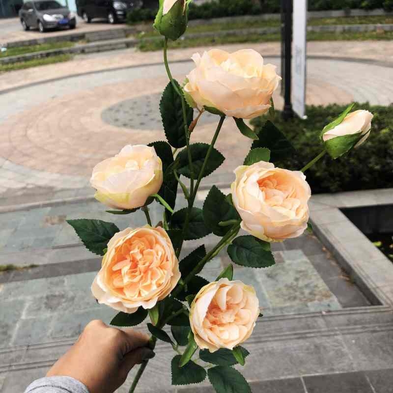 Artificial roses with seven flower heads