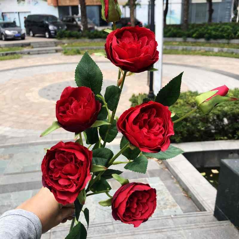 Artificial roses with seven flower heads
