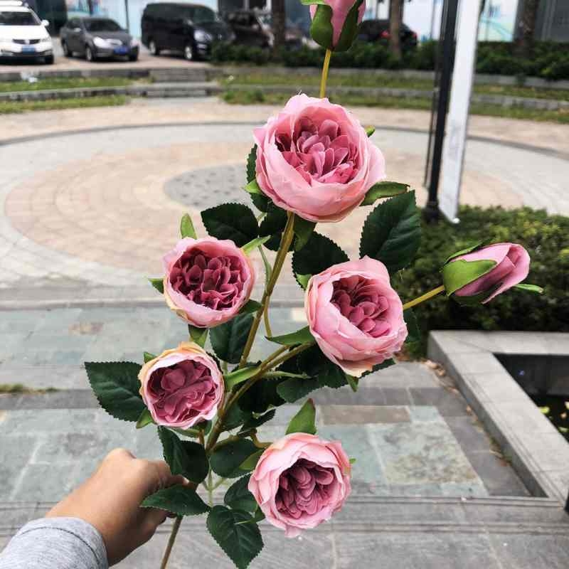 Artificial roses with seven flower heads