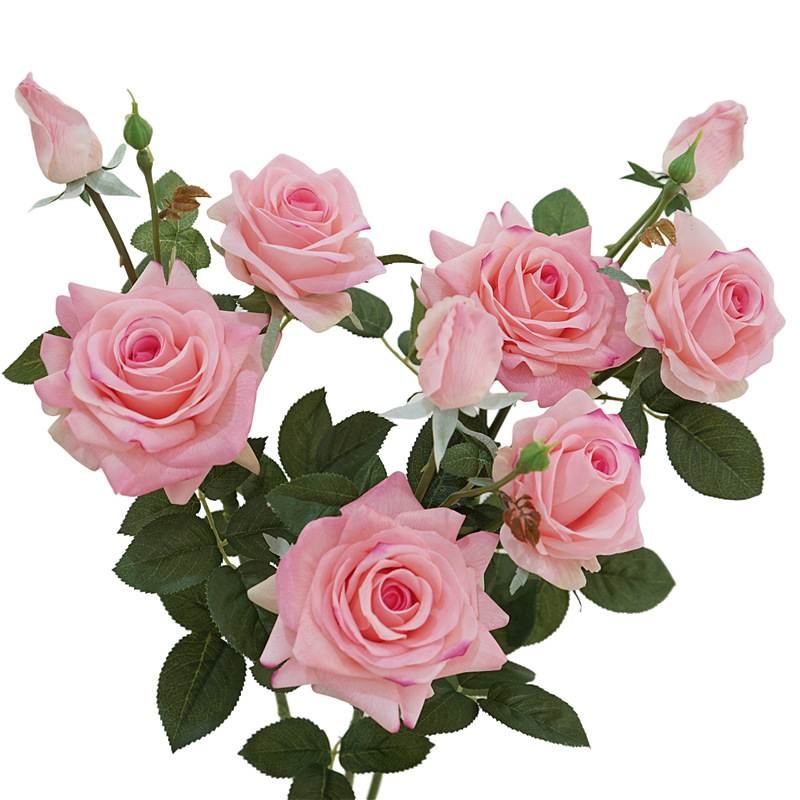 Moisturizing artificial rose with three flowers