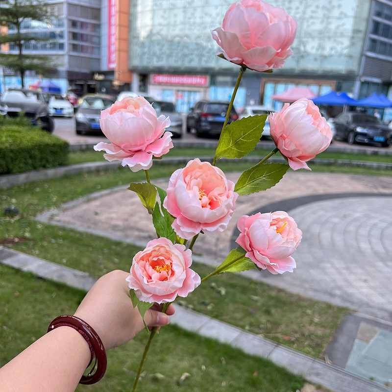 Artificial peony with 6 flowers