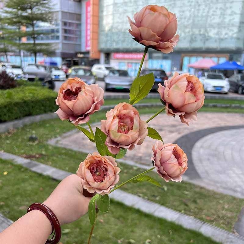 Artificial peony with 6 flowers