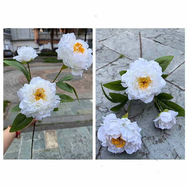 Artificial peony with 3 flowers