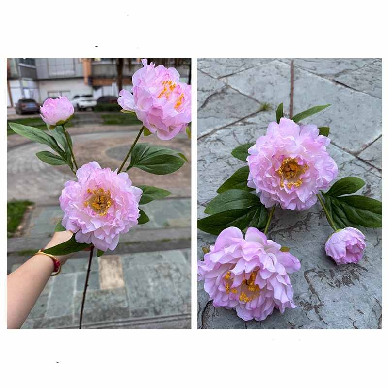 Artificial peony with 3 flowers