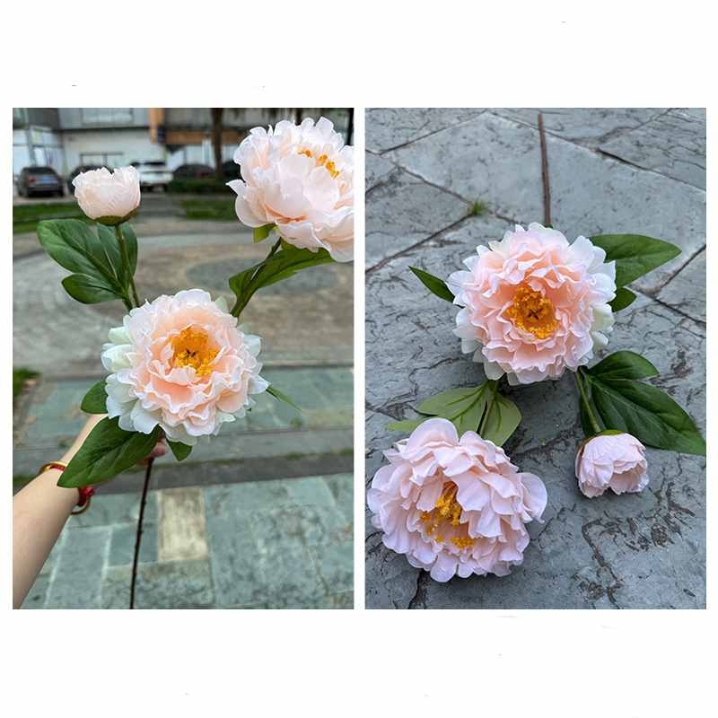 Artificial peony with 3 flowers