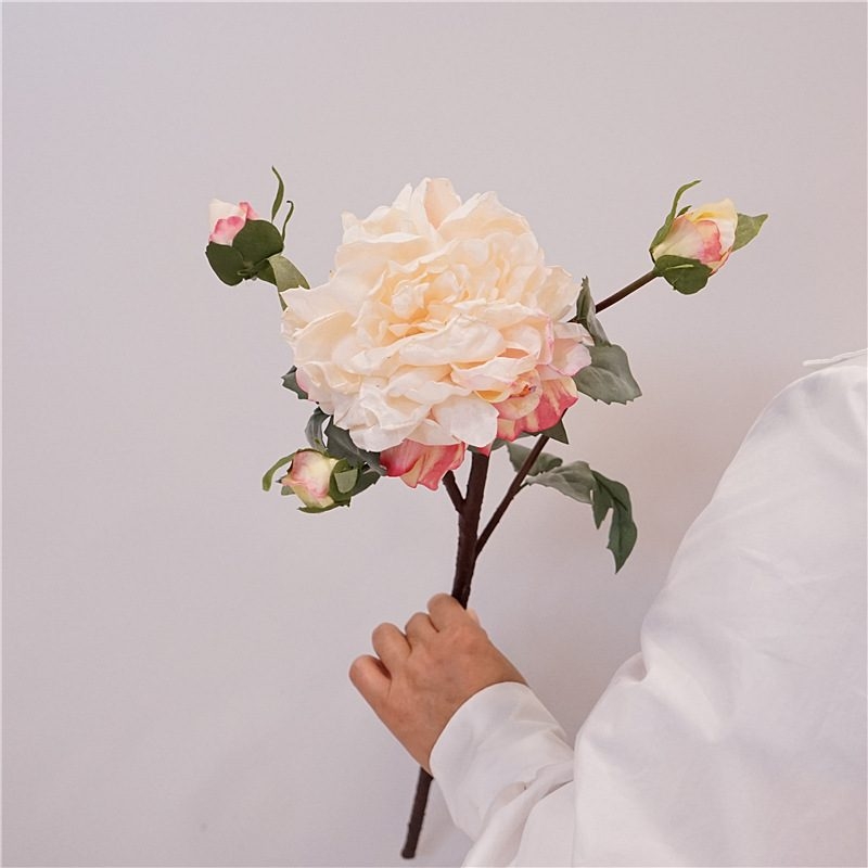 Artificial peony with 4 flowers