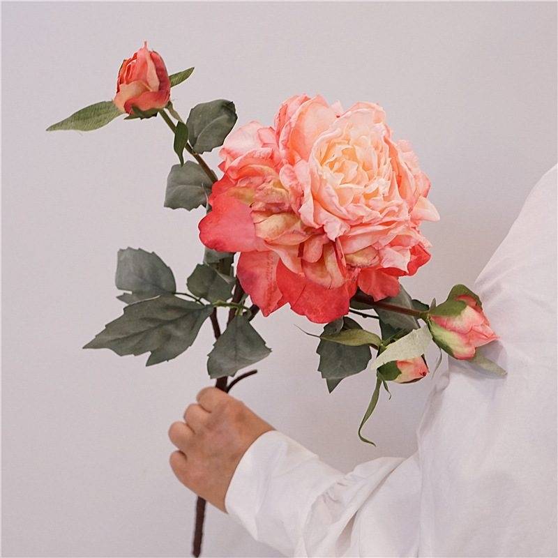 Artificial peony with 4 flowers