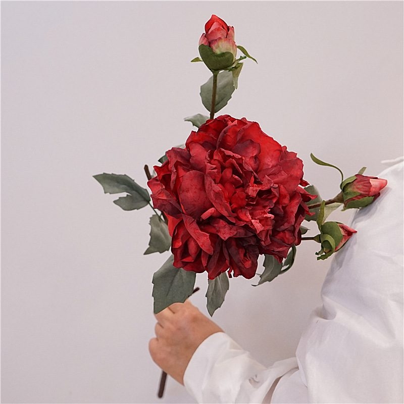 Artificial peony with 4 flowers