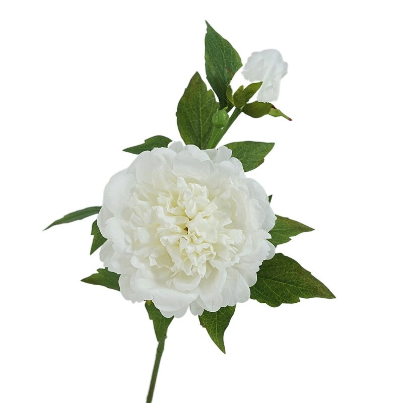 High-quality artificial peony with two flower heads