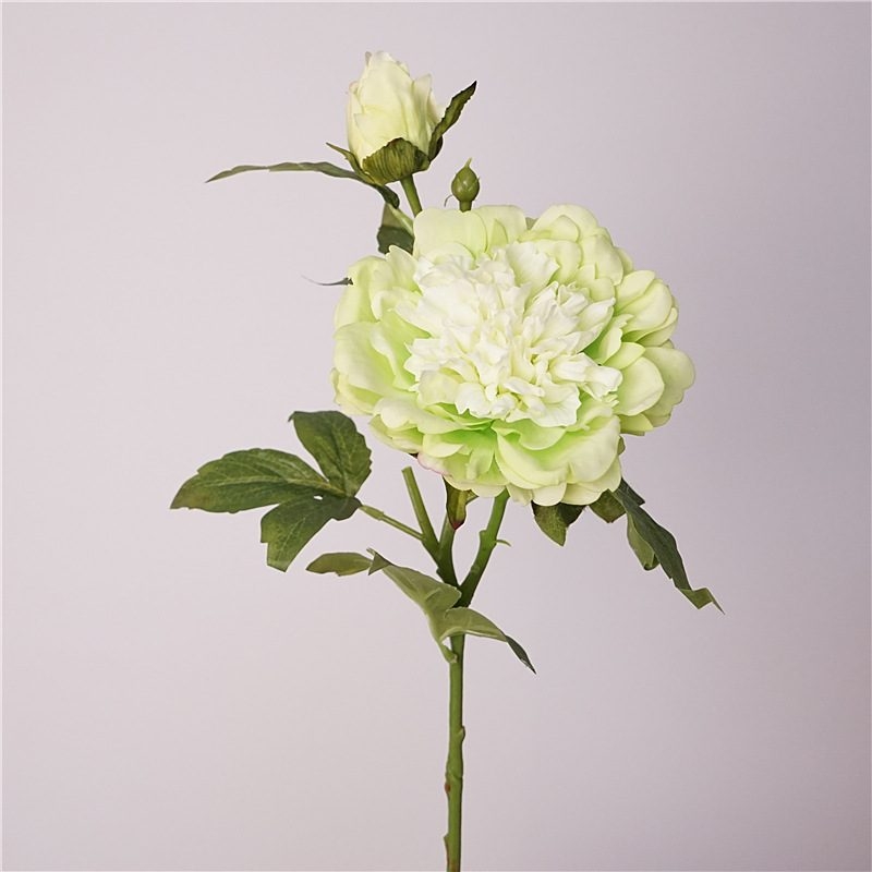 High-quality artificial peony with two flower heads