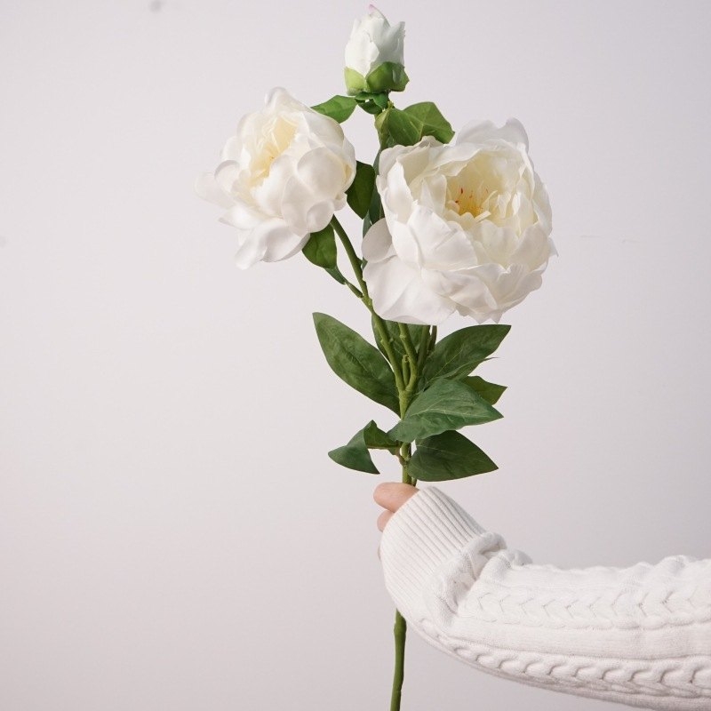 Artificial peony with 3 flower heads