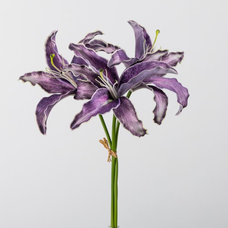 Artificial flower bouquet containing 3 lilies