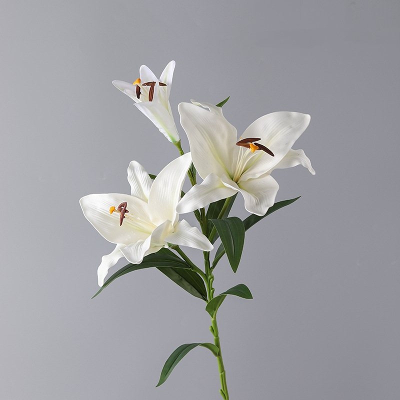 High-quality artificial lilies with three flowers