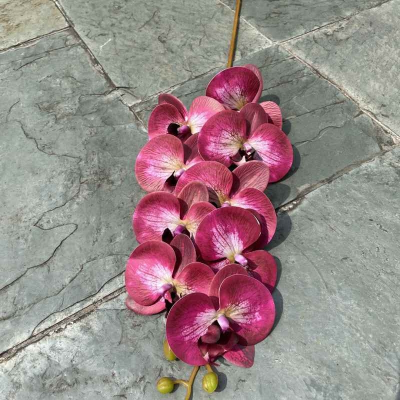 Multi-colored artificial Phalaenopsis orchids with a hand feel