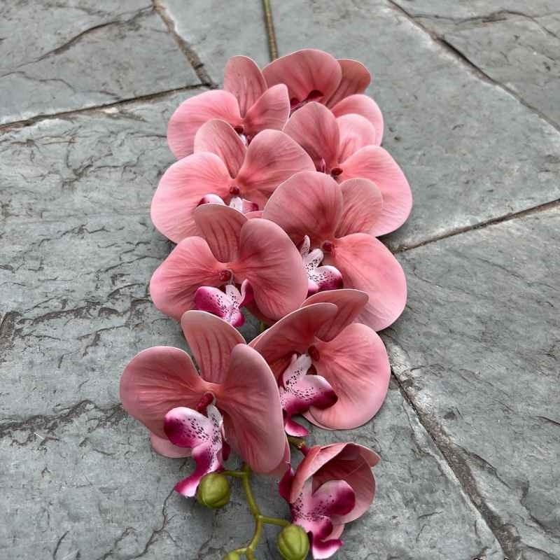 Multi-colored artificial Phalaenopsis orchids with a hand feel