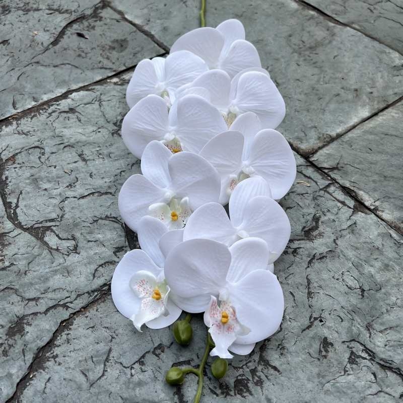 Multi-colored artificial Phalaenopsis orchids with a hand feel