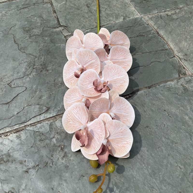 Multi-colored artificial Phalaenopsis orchids with a hand feel