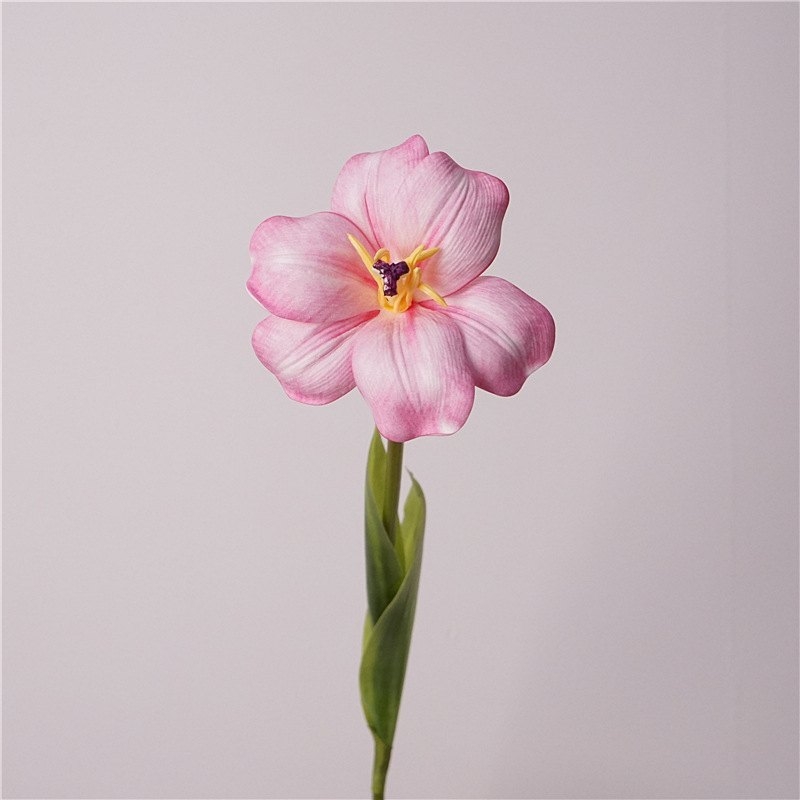 Smiley face-shaped artificial tulips