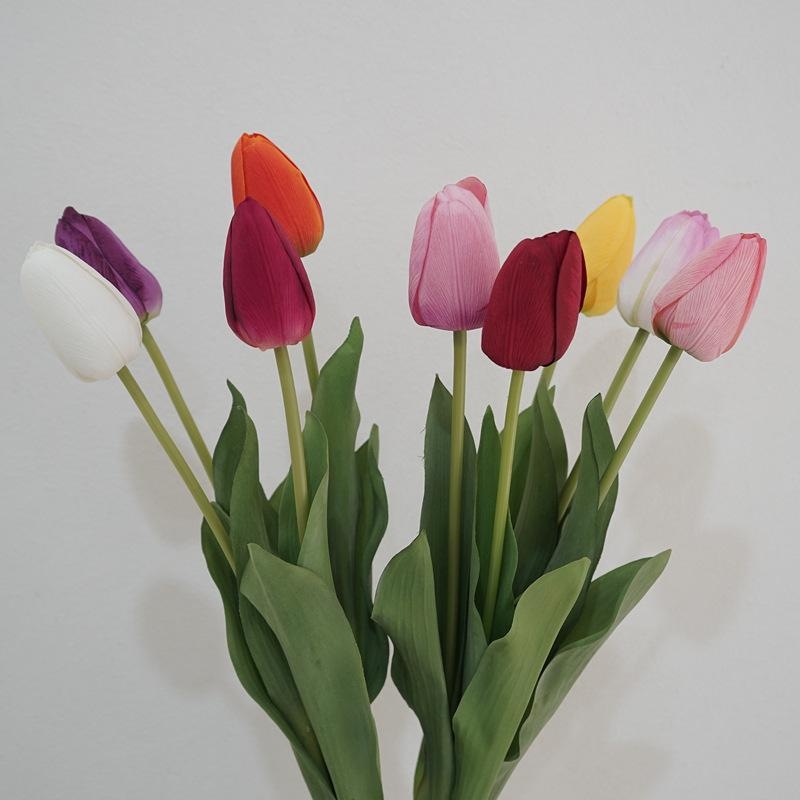 Lifelike fake tulips