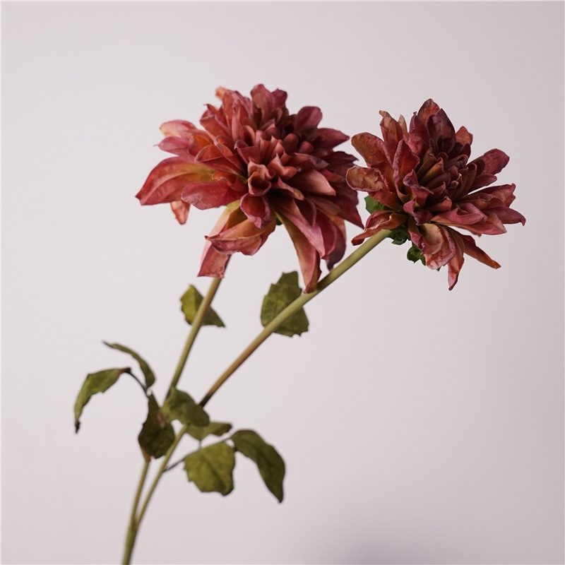 Artificial dahlia with two flowers
