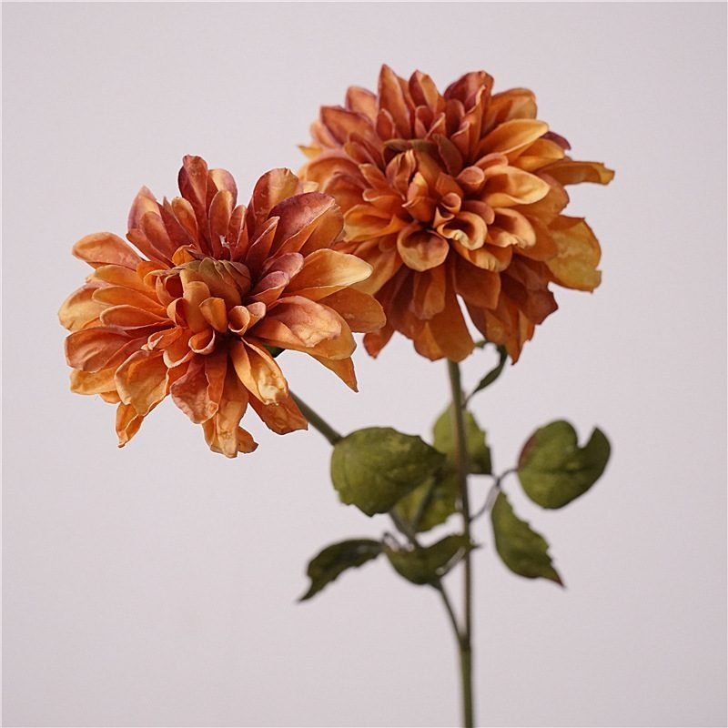 Artificial dahlia with two flowers