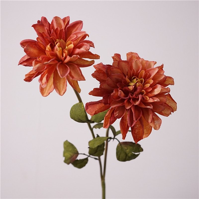 Artificial dahlia with two flowers