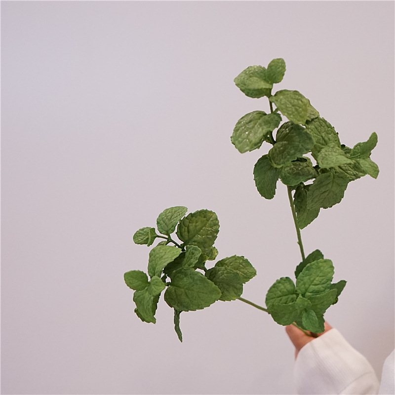 Artificial mint leaves