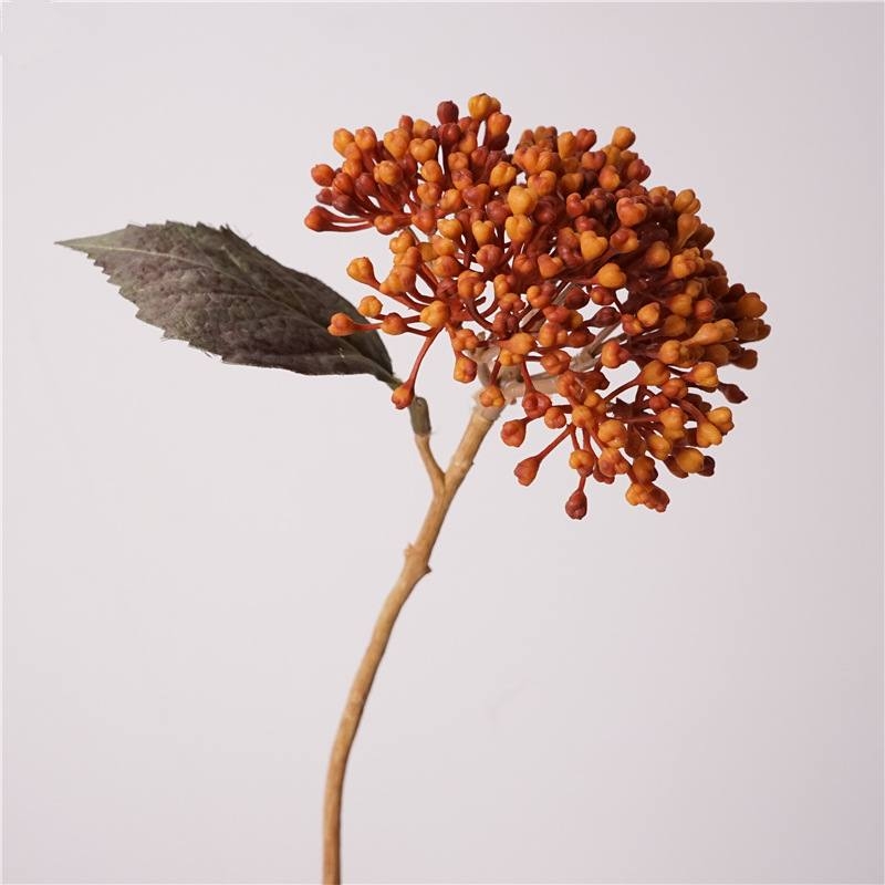 Simulated autumn-colored hydrangea fruit