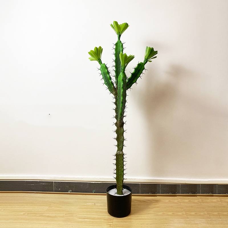 Artificial Leafy Euphorbia Cactus