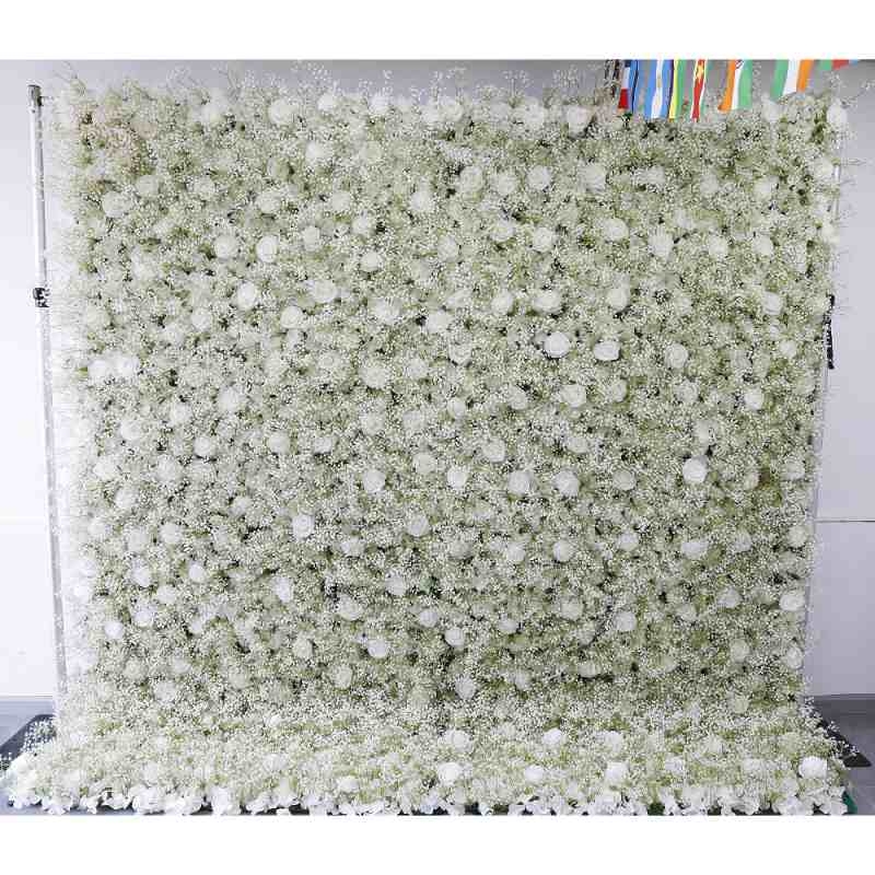 White artificial Baby's Breath wall