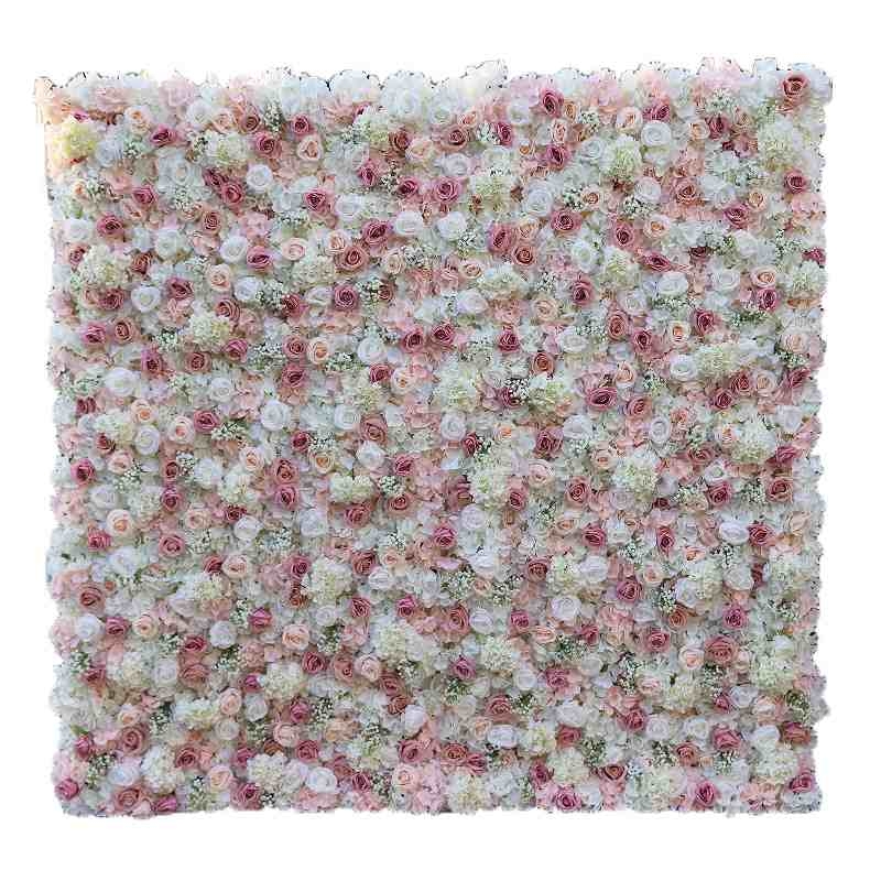 Artificial Roses, hydrangeasand baby's breath wall
