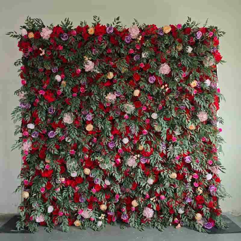 Artificial Rose, hydrangea, willow leaf wall