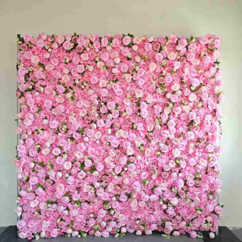 Artificial Pink Roses Wall