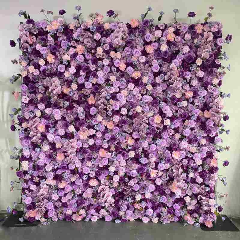 Artificial Roses, Phalaenopsis orchids, baby's breath wall