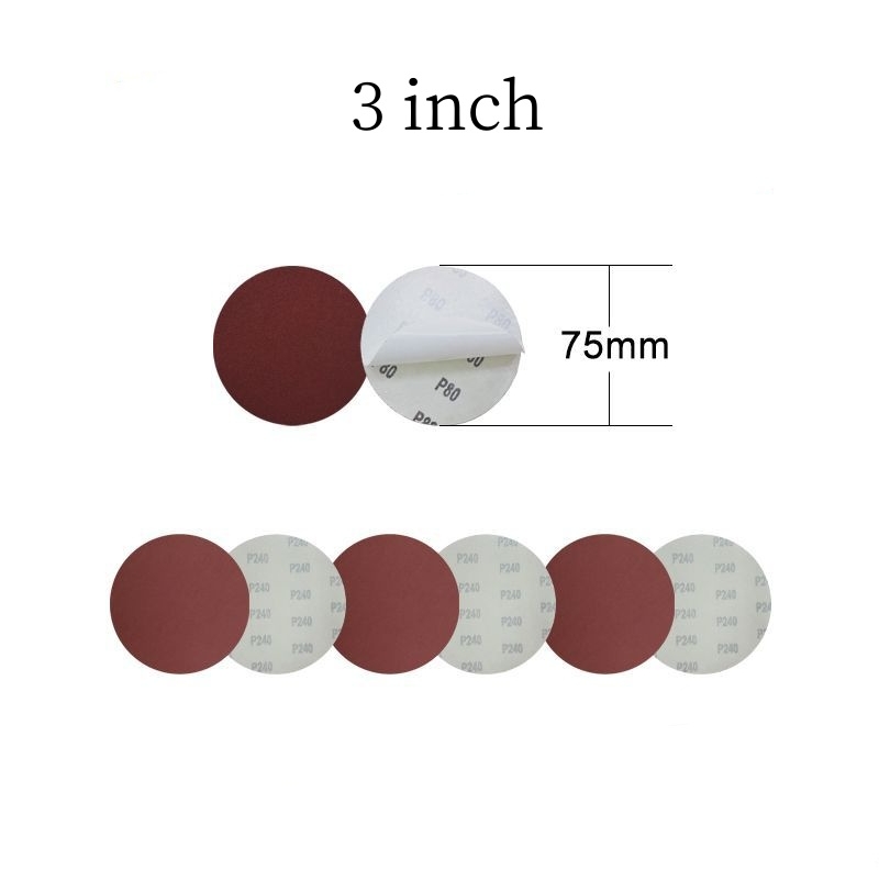 2-inch, 3-inch, 4-inch, 5-inch, 6-inch, 8-inch, 9-inch, 10-inch and12-inch, Adhesive sandpaper