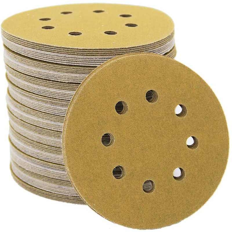 5-inch 8-hole yellow flocked sandpaper