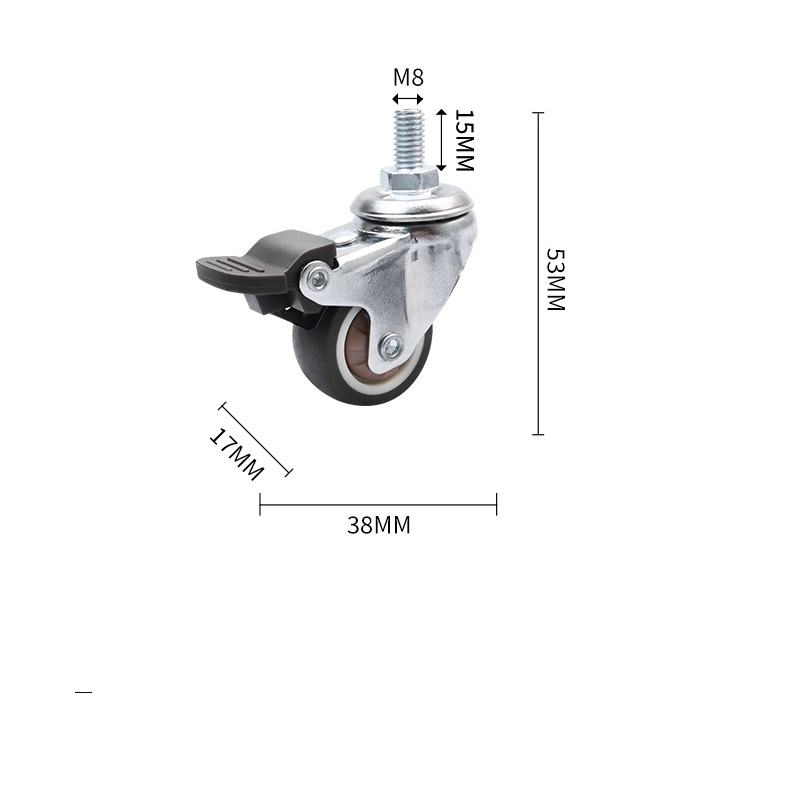 1-inch, 1.25-inch, 1.5-inch, 2-inch, 2.5-inch and 3-inch TPR SteeringBrake Mute Wheel with Screw