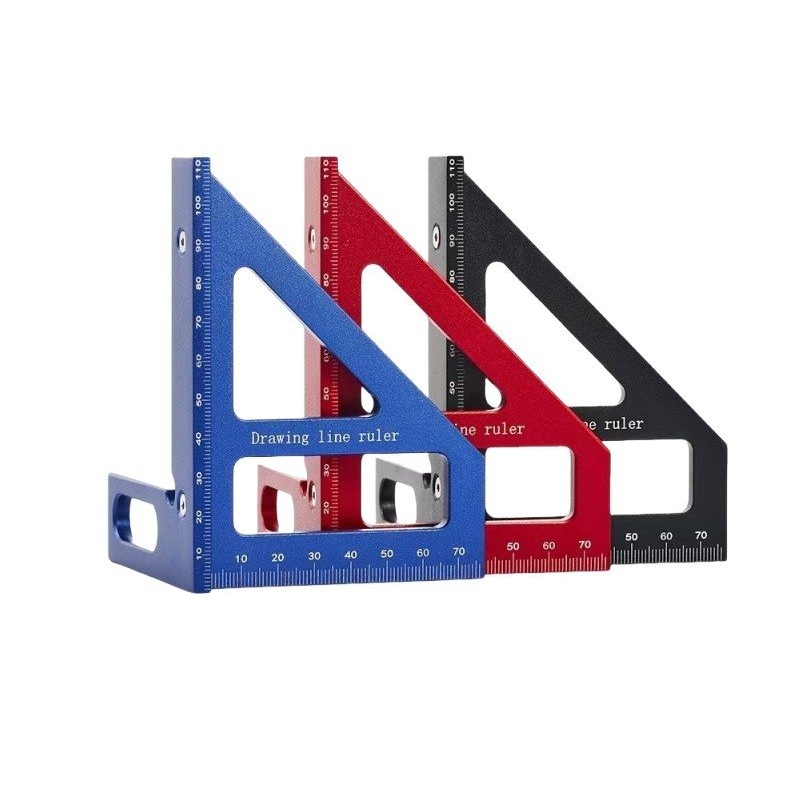 Aluminum alloy metric/imperial 45°/90° scale ruler